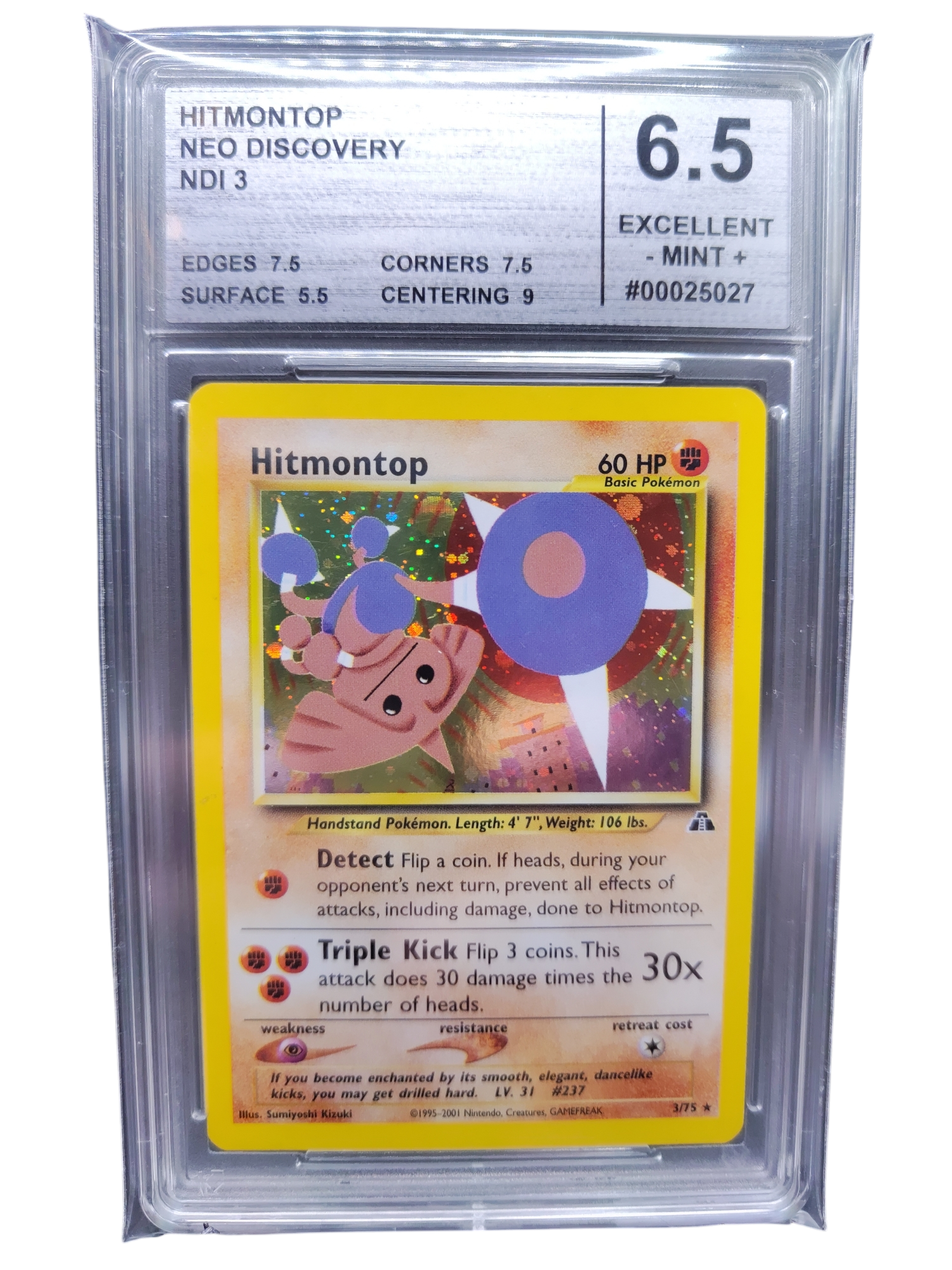 Pokémon Graded Cards - Hitmontop #3 NDI Englisch - Cardmarket grading 6.5