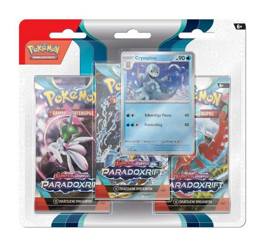 Pokémon Sammelkartenspiel - Paradoxrift - 3 Pack Blister Cryospino Deutsch