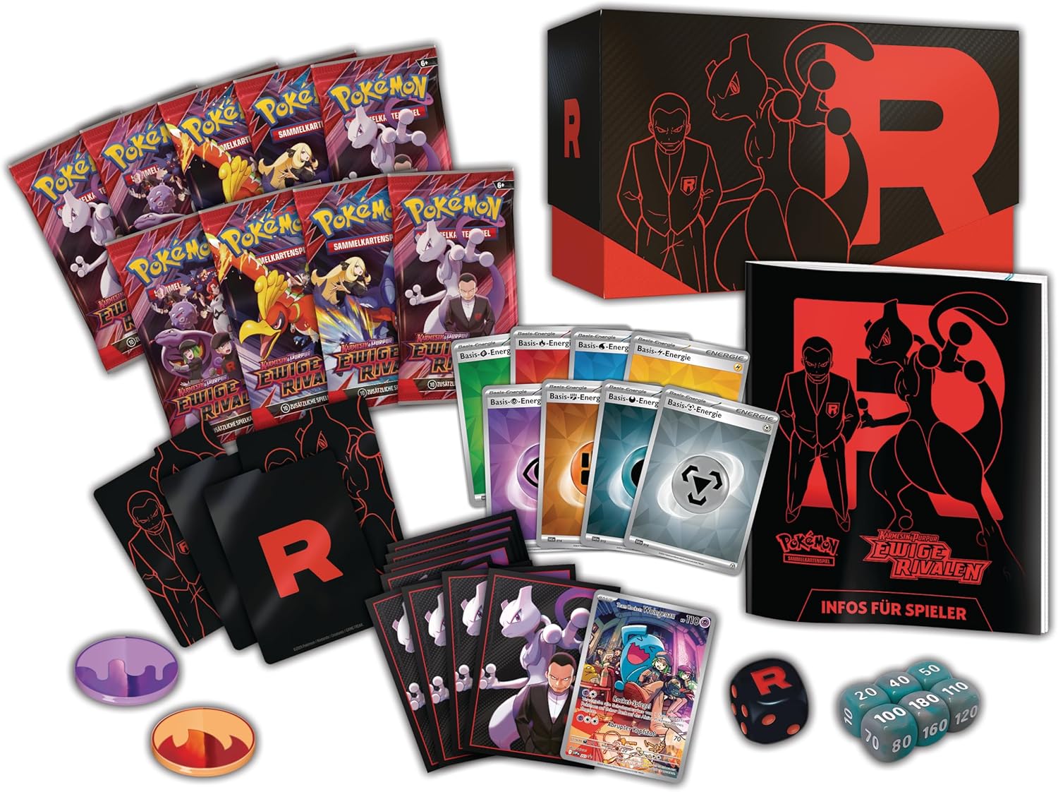 Pokémon Sammelkartenspiel Karmesin & Purpur Ewige Rivalen Top Trainer Box Deutsch Inhalt