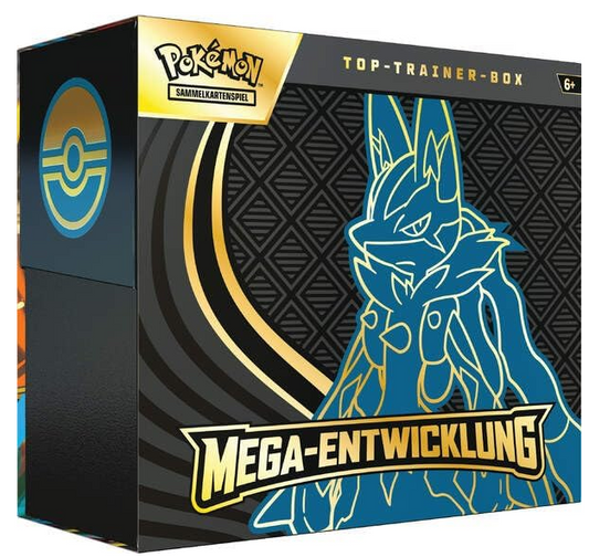 Pokémon Sammelkartenspiel Mega Entwicklung Lucario Top Trainer Box Deutsch
